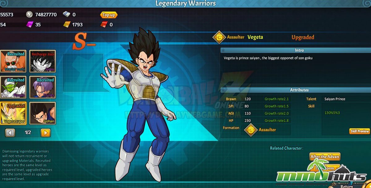 Sleopand: MMO de navegador: Dragon Ball Z RPG Online