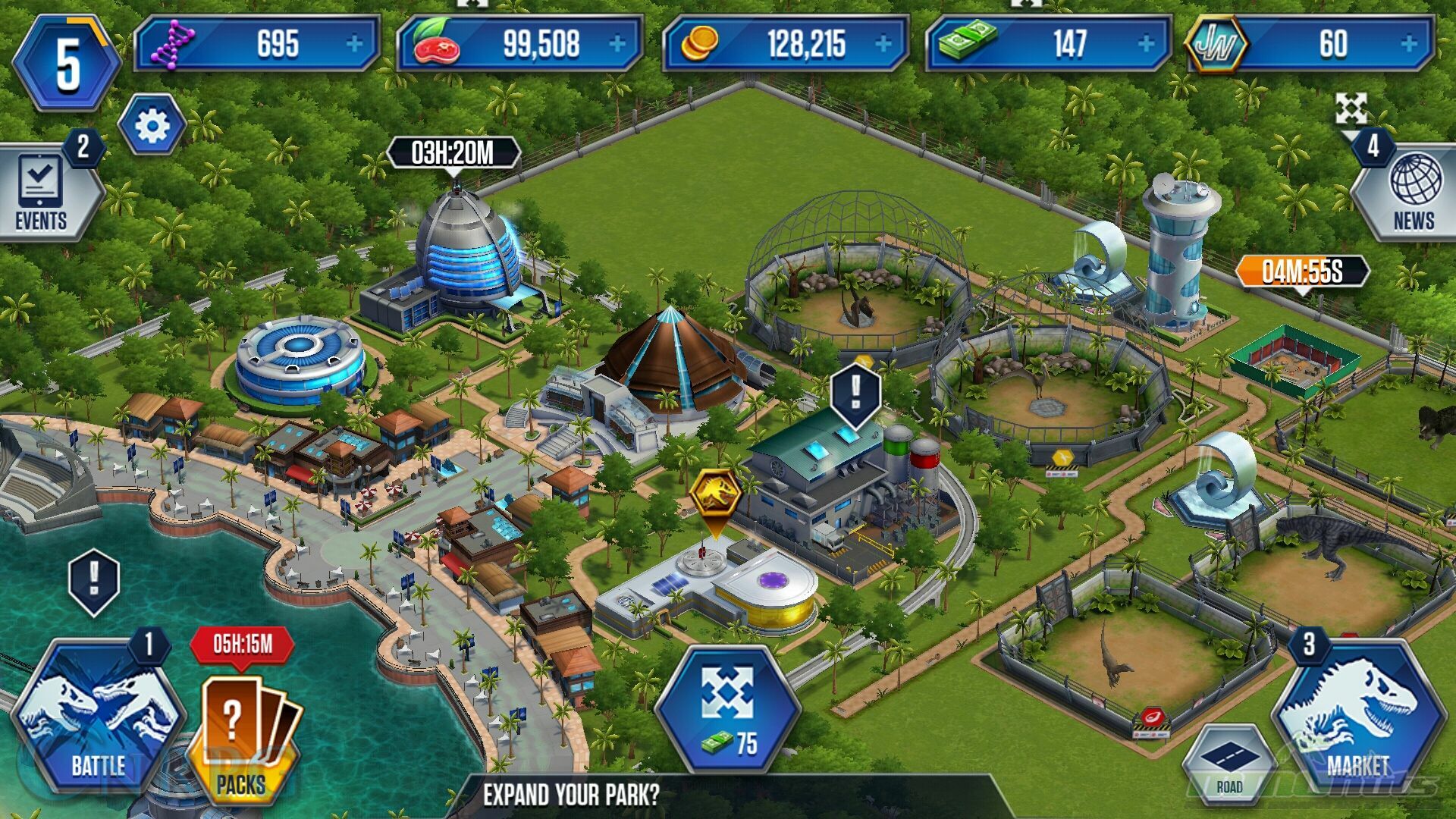 center world jurassic visitor Jurassic  World  Review Game The MMOHuts Mobile