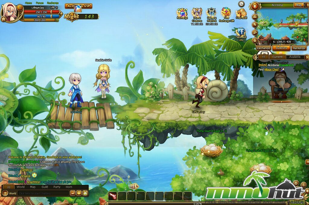 Lunaria Story is a browser based social game, 2D side-scrolling