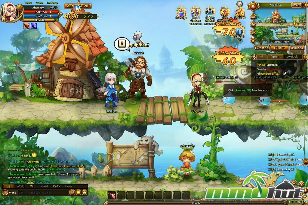 Lunaria Story is a browser based social game, 2D side-scrolling