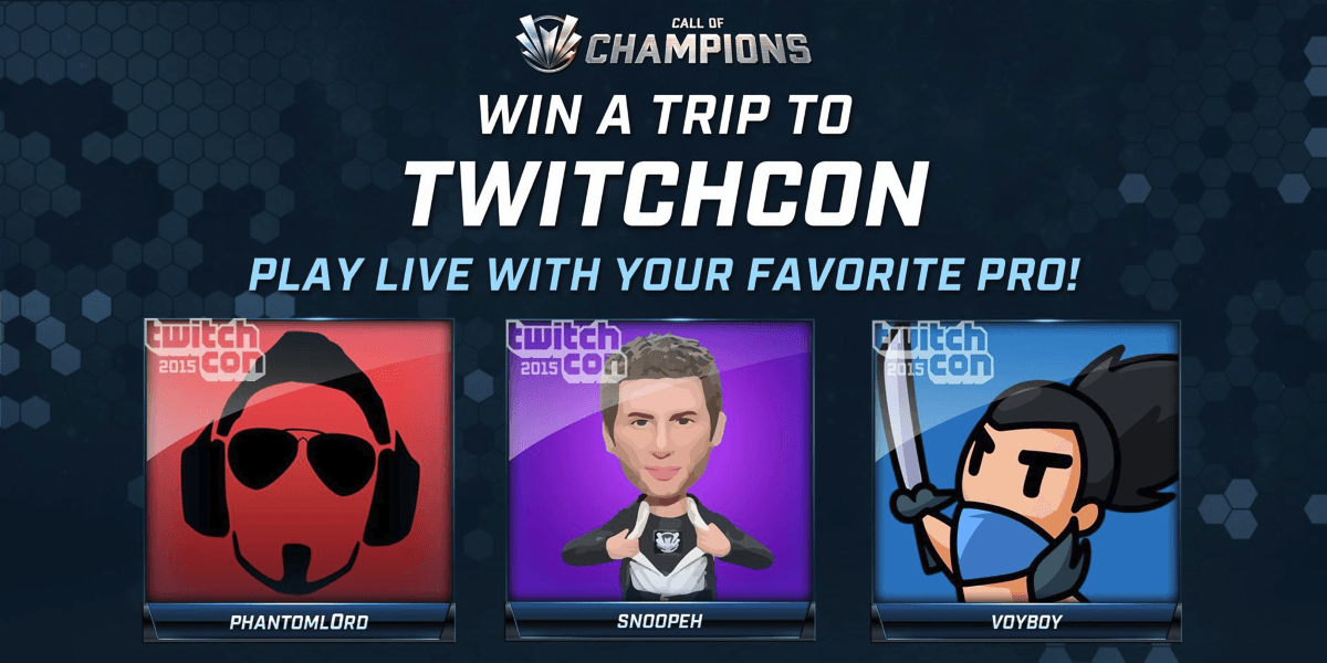 Call of Champions Contest for TwitchCon 2015 All Access Pass Now Live news header