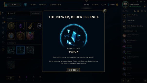 Riot knows Blue Essence has lost meaning for LoL veterans and is