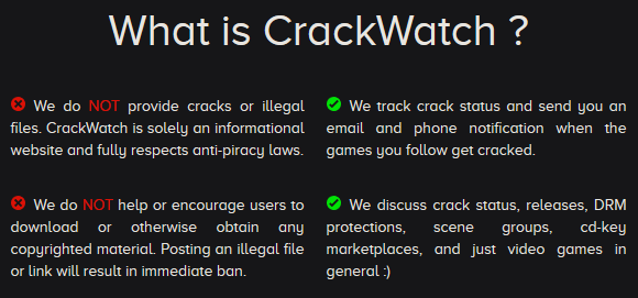 CrackWatch: Crack Status - No way!