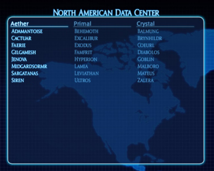 Final Fantasy XIV North American Data Centers