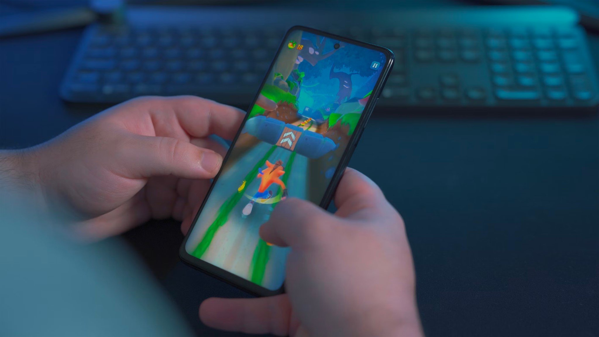 Playing games on a mobile device